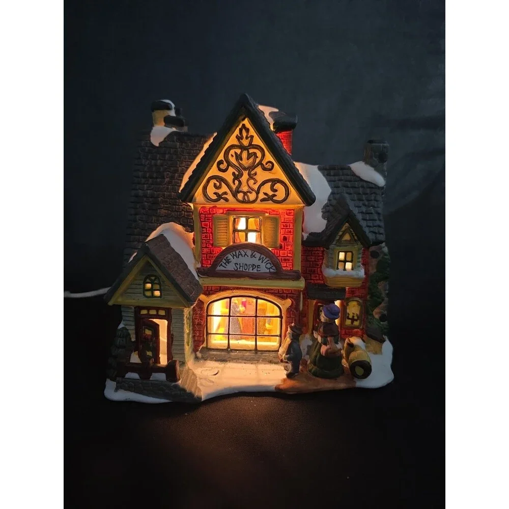 Vintage Santa's Workbench The Wax & Wick Shoppe Christmas Village Tested Working